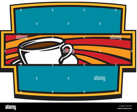 A square coffee logo Stock Photo - Alamy