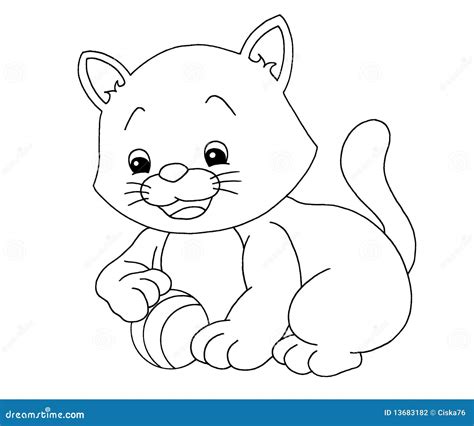 Black and white - cat stock illustration. Illustration of sketch - 13683182