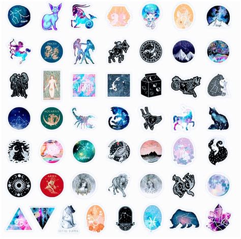 25 Astrology Stickers Zodiac Sticker Pack Decals Vinyls for | Etsy