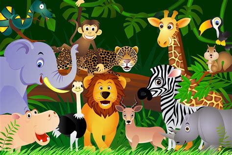 Jungle Animals Wallpaper Mural | Hovia UK | Animal mural, Jungle ...