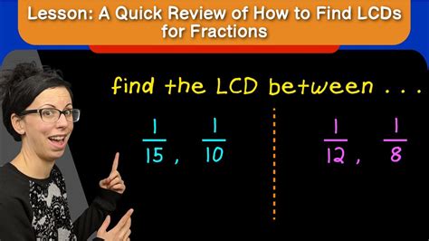 Lesson: A Quick Review of How to Find LCDs for Fractions - YouTube