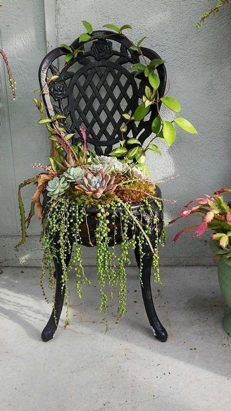 Chair top flower chair decor garden chair decoration garden chair ideas interesting garden ...