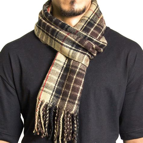 AlpineSwiss Mens Plaid Scarves Winter Scarf Soft Neck Wrap Long Stole ...