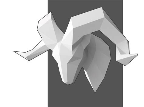 Ram Papercraft #3D #Origami #Puzzle #Birthday #Gift #Christmas #Paper #Sculpture #Papercraft # ...