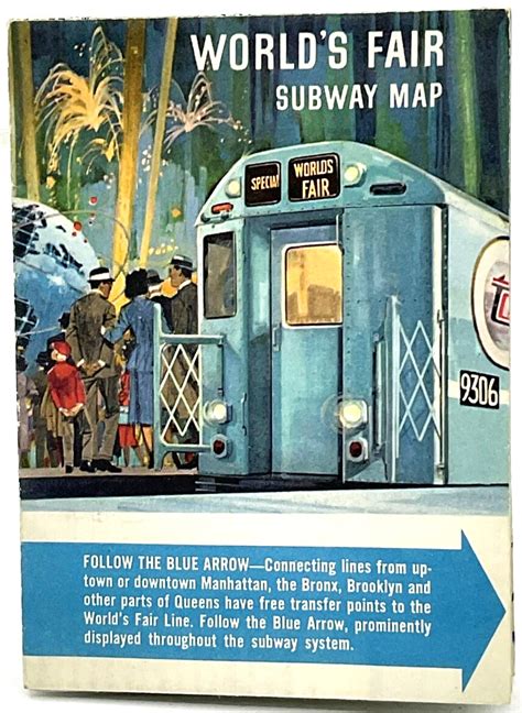 1964 NY World’s Fair Subway Map Bronx Manhattan Brooklyn Queens Railway ...