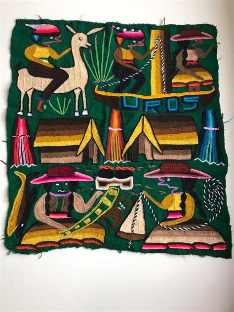 Peruvian textile art wall hanging Uros Island Souvenir Boho Decor ...