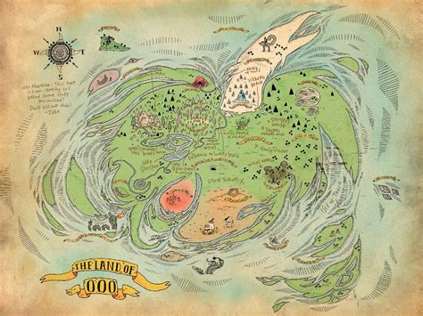 A nice map of the land of OOO! : r/adventuretime