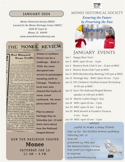 january page 1 – Monee Historical Society