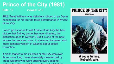 Movie Review: Prince of the City (1981) [HD] - YouTube