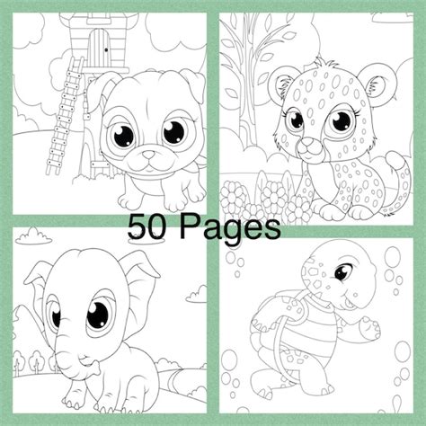 Baby Animals Printable Coloring Pages - Etsy