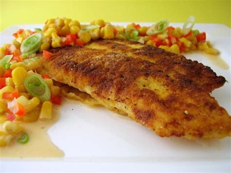 Southern-Cornmeal Crusted Catfish With Crunchy Corn Relish Recipe - Food.com