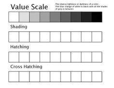 Color Value Scale Worksheet | Art worksheets, Value in art, Art handouts