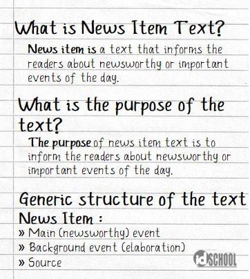 Contoh News Item Beserta Generic Structure of The Text – idschool.net