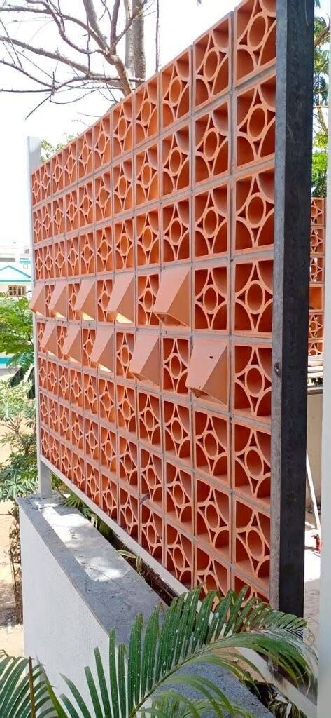 Terracotta Clay Jali Partition Wall Cladding Facade Surya, 57% OFF