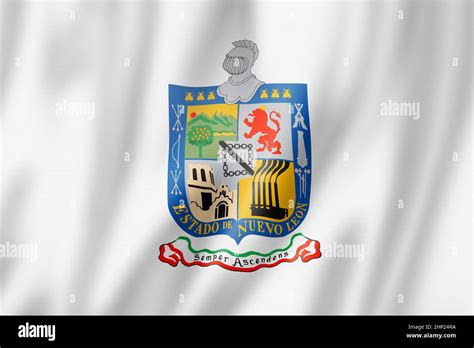 Nuevo Leon state flag, Mexico waving banner collection. 3D illustration Stock Photo - Alamy