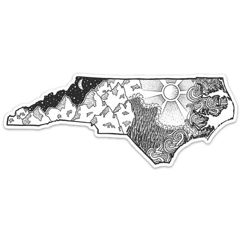 NORTH CAROLINA Sticker, Car Decal, North Carolina Decal, Water Bottle Sticker, NC, Cooler ...