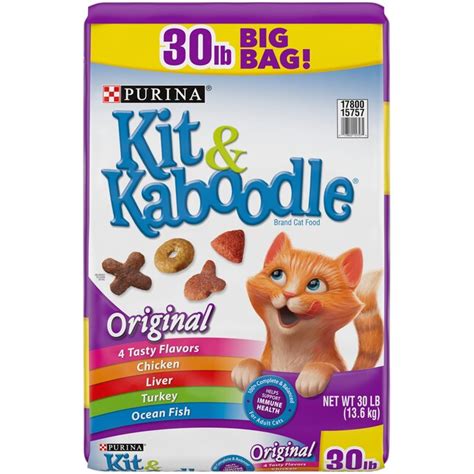 Nestle Purina Kit and Kaboodle Original Cat Food, Dry, Chicken and Salmon Flavor, 30 lb Bag ...