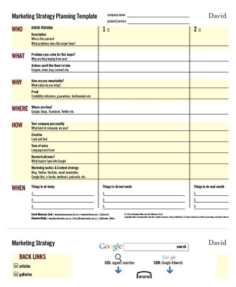 Marketing Strategy Template Word