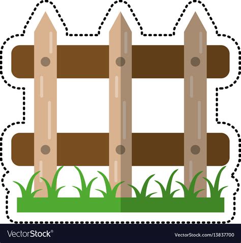 Cartoon wooden fence garden image Royalty Free Vector Image