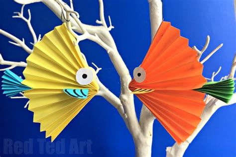 Paper Fan Fish - Red Ted Art - Kids Crafts