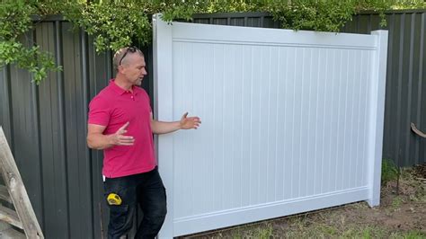 How To Install A Full Privacy PVC Fencing Panel - Outback Fencing - YouTube