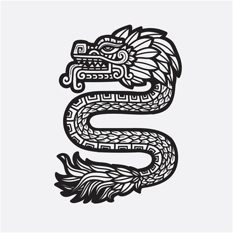 hand drawn aztec dragon quetzalcoatl mexican god 22310760 Vector Art at ...