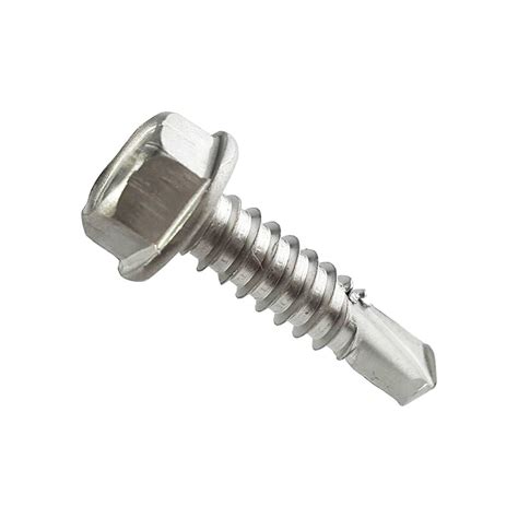 #10 x 3/4" Hex Washer Head Self Drilling Tek Screws Stainless Steel 410 ...