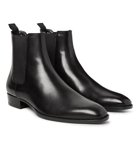 Saint Laurent Polished-leather Chelsea Boots in Black for Men | Lyst