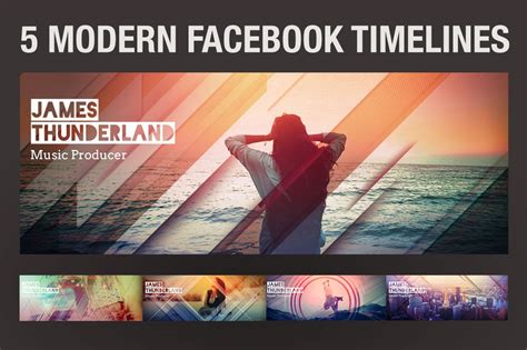 5 Modern Facebook Timeline Covers | Social Media Templates ~ Creative ...