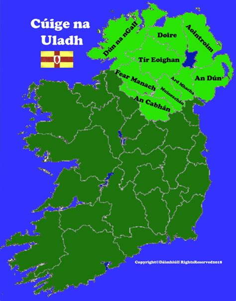 Map of Ulster province in Ireland