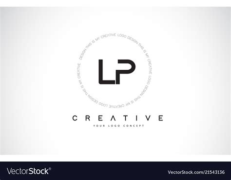 Lp l p logo design with black and white creative Vector Image