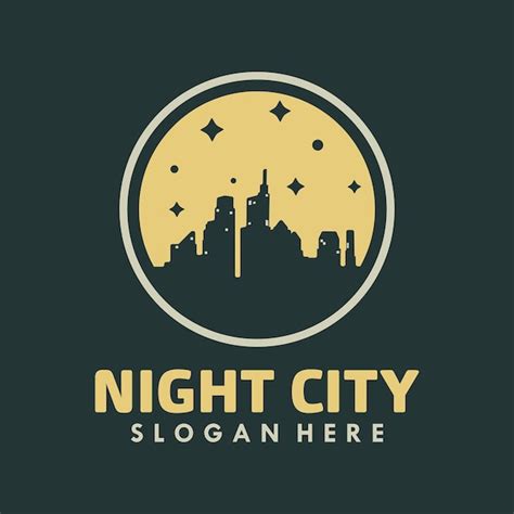 Premium Vector | Night city skyline logo design inspiration