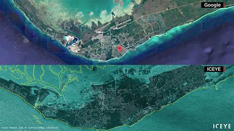 Grand Bahama waterlogged in Hurricane Dorian before and after satellite ...