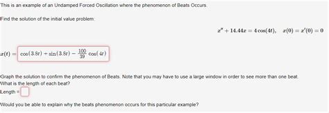 Solved This is an example of an Undamped Forced Oscillation | Chegg.com