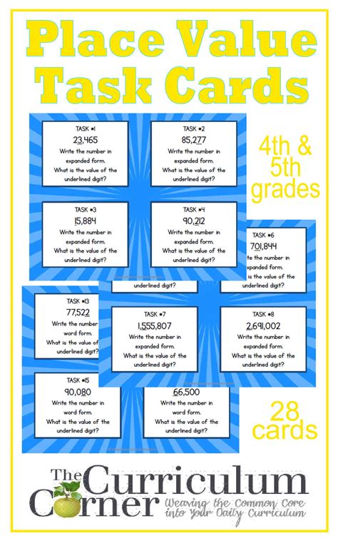 Place Value Task Cards - The Curriculum Corner 4-5-6