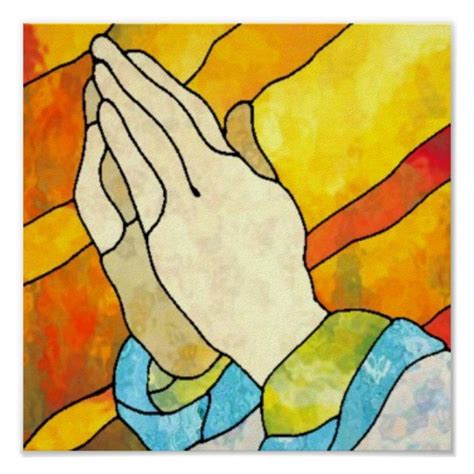 Praying Hands Poster | Zazzle in 2022 | Stained glass patterns free ...