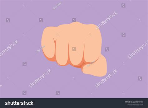 Cartoon Flat Style Drawing Punch Fist Stock Vector (Royalty Free ...