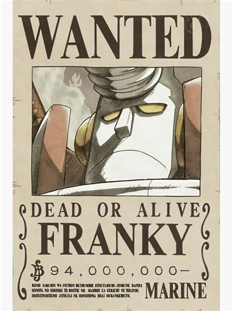 "One Piece- Franky Bounty Poster Poster" Sticker for Sale by sohldepuea | Redbubble