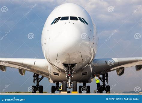 A380 Jumbo Jet Airliner On Runway Stock Photo | CartoonDealer.com #78612660