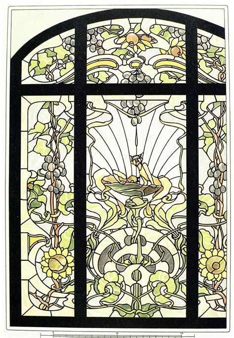 frieze tile: Art Nouveau Stained Glass Designs