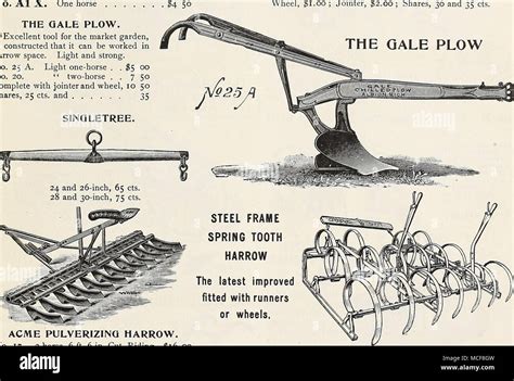 . STEEL FRAME SPRING TOOTH HARROW The latest improved fitted with runners or wheels, ONE HORSE ...