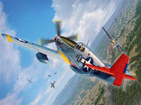 Tuskegee Airmen P-51 Mustang Digital Art by Stu Shepherd