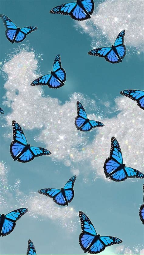 Vsco Tumblr Blue Butterfly Wallpaper Aesthetic