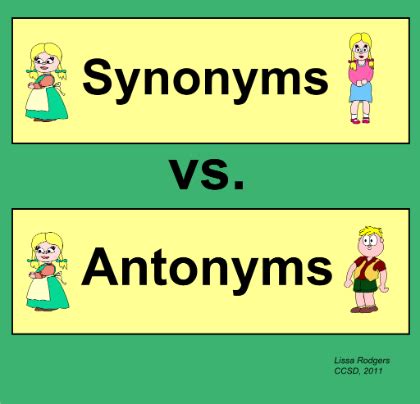 Antonyms and Synonyms ‘T’