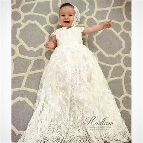 Sierra Gown - hadlam.com Lace Baptism Dress, Baby Girl Christening Gown ...