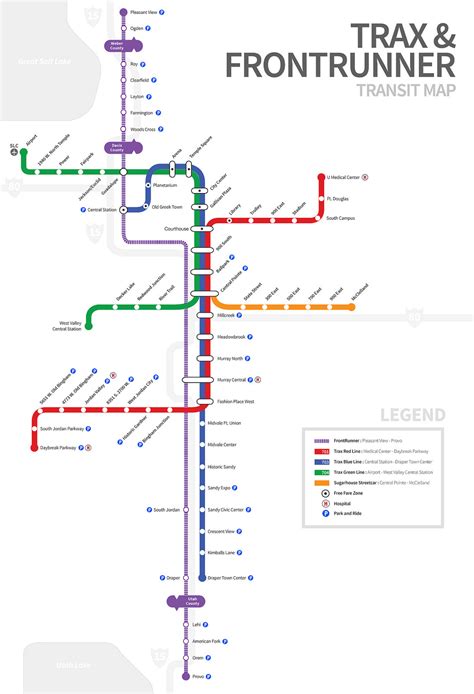 Transit Maps: Unofficial Map: FrontRunner and TRAX, Salt Lake City, Utah