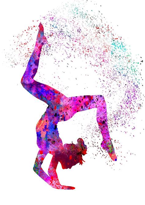 Gymnastics girl, watercolor gymnastics Art Print by RosalisArt - X ...