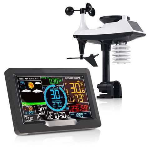 Buy Professional Weather Stations Indoor Outdoor Thermometer Wireless Color Display Atomic Clock ...