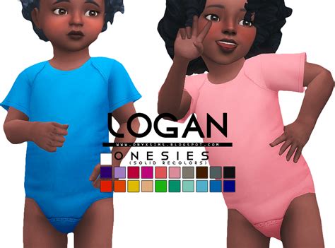 Logan Onesies (solid recolors) - Onyx Sims