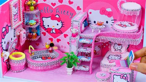 Diy Miniature Hello Kitty Dollhouse Bedroom And Bathroom - Bathroom Poster